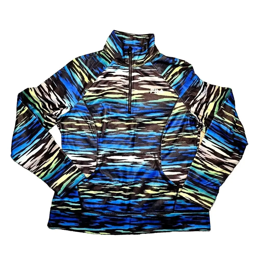Womens Fila Sport Activewear Quarter Zip Pullover Jacket Size Large Athleisure